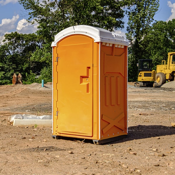 how often are the porta potties cleaned and serviced during a rental period in Wye Mills